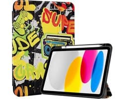 ProCase iPad 10th Generation 2022 Case 10.9 Inch with Pen Holder, Shockproof Smart Case Cover with Transparent Back Protective Case, Compatible with ipad 10th Gen - Crazy