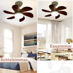 Stille Plafondventilator met Verlichting en Afstandsbediening - 6 Bladen Design Lamp — thumbnail 3