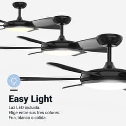Zwarte Plafondventilator 106 cm met Stil LED Licht, Afstandsbediening en Timer — thumbnail 4