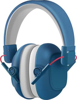 Kinderhoofdtelefoon met ruisonderdrukking, verstelbare hoofdband en oorschelpen, in het blauw. — thumbnail 1