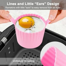 Bakjes voor Airfryer, 4 stuks Airfryer Ei Poacher BPA-vrij, Grote Muffin Hoesjes voor Airfryer, Gepocheerd Ei Vorm voor Airfryer Accessoires — thumbnail 4