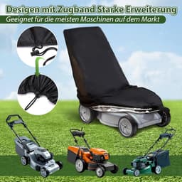 Lawn Mower Cover - Waterproof - Universal - 210D Oxford - Zwart - 193 x 112 x 63 cm — thumbnail 2