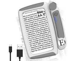 Oplaadbaar Vergrootglas met Licht voor Lezen - 5x/20x/45x Vergroting - Opvouwbaar Handmodel voor Senioren