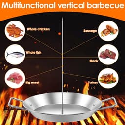 Verticale Vleesspies Set – Roestvrijstalen Rotisseriestandaard met 3 Verstelbare Spiesen (20/25/30 cm) voor Oven, Airfryer en BBQ — thumbnail 2