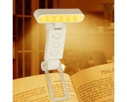 Oplaadbare Leeslamp met Klem - 5 Kleuren & 6 Helderheidsniveaus - Oogbescherming Nachtlamp Draagbaar