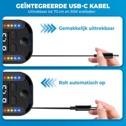 Bluetooth Transmitter - Auto - 30W Snellader - USB-C + 70cm USB-C Kabel - Carkit - Handsfree Bellen - Noise-Cancelling Microfoon - Bluetooth 5.3 - LED Spectrum - Zwart — thumbnail 5