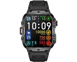 Manike QX11 Smartwatch – 1,96 inch AMOLED Display - Hartslag & Bloeddrukmeting - SpO₂ - Slaaptracking - Multisport - IP68 Waterdicht - 7 Dagen Batterij - Android & iOS Compatibel - Meldingen - Stappenteller - Sporthorloge - Activity Tracker