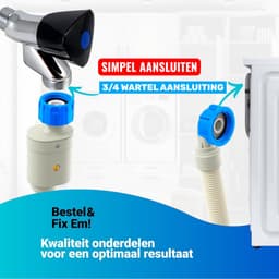 Fixem Toevoerslang 3 Meter met Aquastop Aanvoerslang Geschikt voor Alle Merken met 3/4 Wartelaansluiting Wasmachine en Vaatwasser Koud Water tot 25 Graden — thumbnail 3