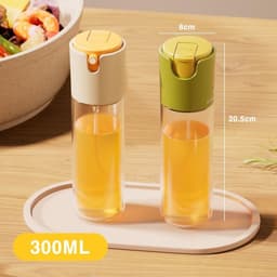Daity glazen oliesprayfles300 ml - 2-in-1 keukenoliedispenser - heldere oliesprayfles voor keuken - airfryer - grill - bakken en koken ( 2-pack，wit en groen) — thumbnail 5