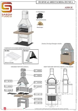 Sarom Fuoco - Betonnen barbecue - ADIGE - 80 x 103 x 212 cm — thumbnail 3