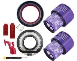 Dyson V10 Reparatie- en Onderhoudsset (Filters, Stofbakdeksel, Bovenste Afdichtingsring, Aan/Uit-Knop Vergrendeling, Plus.Parts® alternatief voor 969082-01)