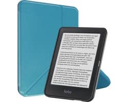 Hoes Geschikt voor Kobo Clara BW - Luxe E-reader Trifold Case - Bescherm Hoesje Book Cover - Turquoise