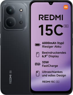 Smartphone-Redmi 15C 5G-4GB+128GB-Middernacht Zwart — thumbnail 1