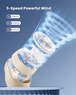 RFWR® Draagbare Tafelventilator 14 cm - Kleine Elektrische Ventilator met 3 Snelheden voor Thuis, Kantoor en Slaapkamer — thumbnail 3