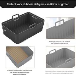 EXCITAT Siliconen Airfryer Liners - Airfryer Mallen - Airfryer Accessoires - voor Innsky, Princess Airfryers - 2 stuks — thumbnail 3