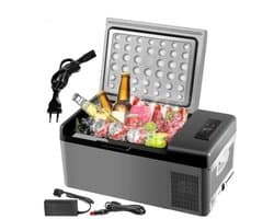 Koelkast - Minikoelkast - Koelkasten - Minikoelkast voor drankjes - Kleine Koelkast - 15L- 12/24V DC - Compressorkoeler voor op reis Camping Buitenactiviteiten