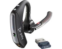 HP Poly Voyager 5200 – In Ear headset – Bluetooth – Mono – Zwart – Volumeregeling, Microfoon uitschakelbaar (mute), Bestand tegen