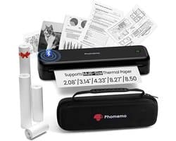 Draagbare Thermische Printer A4 – Mobiele Printer – Mini Printer – Compacte Printer – Bluetooth Printer – Ultralicht en Draagbaar – Geen Inkt Nodig