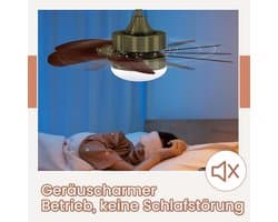 Stille Plafondventilator met Verlichting en Afstandsbediening - 6 Bladen Design Lamp