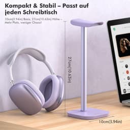 Universele Koptelefoonhouder met Zware Basis en Aluminium Stang — thumbnail 2