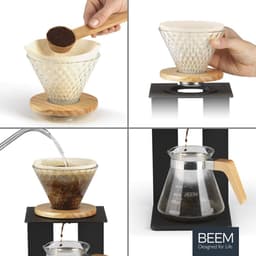 Glazen Handfilter Koffiezetapparaat Set voor 4 Kopjes | Handmatige Koffiebrouwkunst — thumbnail 4