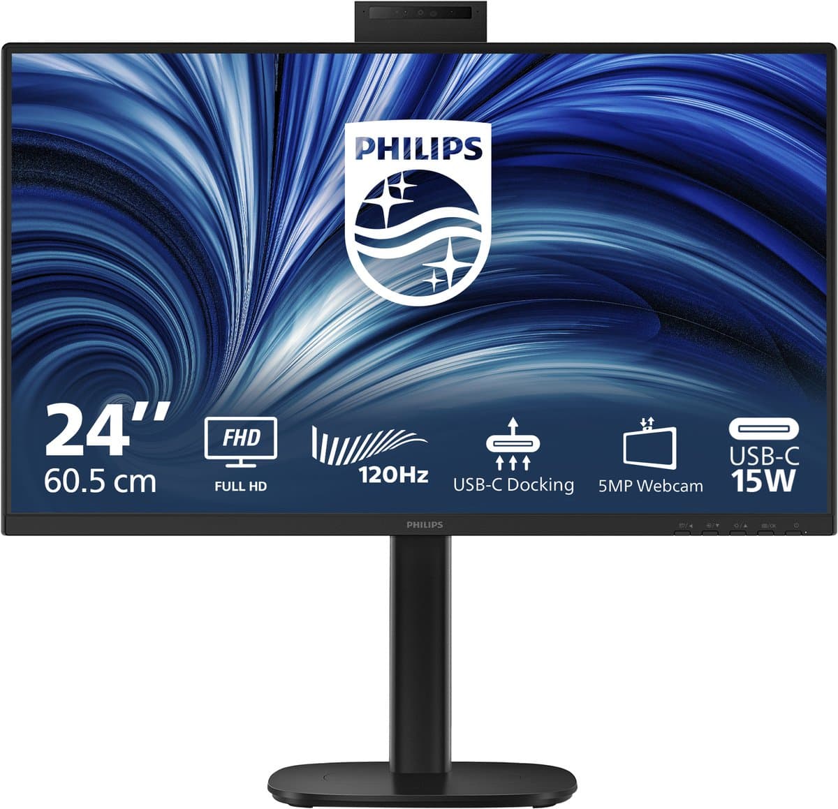 Philips 24B2U3301H - 24 inch Full HD Business Monitor - Webcam - USB-C 90W - RJ45 - 120Hz - 5 jaar garantie — afbeelding 1