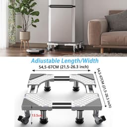 Verstelbare Wasmachine Sokkel Onderstel met Wielen en Poten - Geschikt voor Wasmachine, Droger of Koelkast - Draagvermogen 500 kg — thumbnail 2