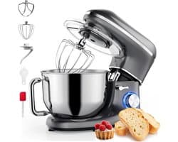 Quvo® Mixer met Mengkom - Keukenmachine - Keukenrobot - Inclusief Extra Accessoires - Rood- 38cm x 24cm x 32cm