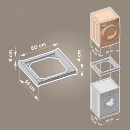DnA® Stapelkit Wasmachine Droger - Wasmachine Verhoger - Tussenstuk Wasmachine Droger - Wit - 55cm x 8cm x 60cm — thumbnail 2