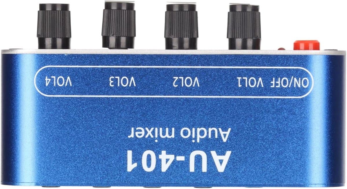 Stereo Sound Mixer - Audio Switcher - Volume Aanpassen - 4 In 1 Uit - Compact Ontwerp - Blauw — afbeelding 1