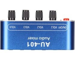 Stereo Sound Mixer - Audio Switcher - Volume Aanpassen - 4 In 1 Uit - Compact Ontwerp - Blauw