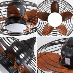 LED-verlichting - Plafondlamp met ventilator en licht - 51 cm plafondventilator met licht - Timerfunctie - 18W LED-lamp - 5 ABS-ventilatorbladen - DC-motor en ophanghaak - Geschikt voor buiten, terrassen en pergola's — thumbnail 3