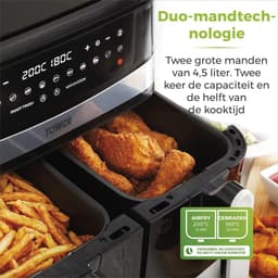 Dubbel Mand Airfryer 9L met 10 Voorgeprogrammeerde Instellingen en 1800W Vermogen — thumbnail 4