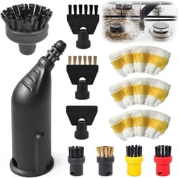 Geschikt voor 12 stuks stoomreinigeraccessoires compatibel met Kärcher SC1 SC2 SC3 SC4 SC5 SC7 CTK10 CTK20 – ronde borstels, mondstukken, verlengbuis en stoommantel voor efficiënte stoomreiniging-Belle's product — thumbnail 1