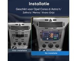 Junsun Android 15 Autoradio Geschikt Voor Opel Astra H Corsa C D Vectra C Zafira Accessoires, Draadloze CarPlay met bluetooth, Stuurwielbediening，DAB+, GPS-Navigatie, Bluetooth, WIFI, 7 inch Touchscreen, 2GB+32GB, DSP, Quad-core processor, grijs