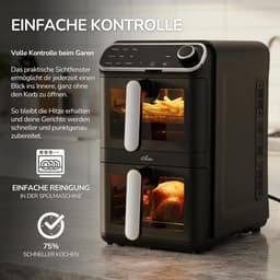 Heteluchtfriteuse met Dubbele Kamer 11L Verticaal XL 2460W Digitale Programma's — thumbnail 5