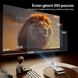 MELVRA Smart Beamer - Official Google TV - 4K Mini Projector - 1000 ANSI Lumens - WiFi6 & Bluetooth - Dolby Audio - Netflix & YouTube - Home Cinema - Spraakbesturing — thumbnail 2