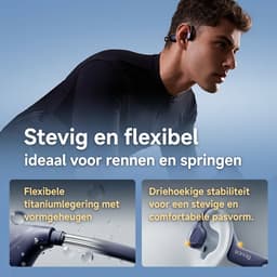 Sanag Bone Conduction Headphones – Sport Koptelefoon – Open-Ear Sport Headset Bluetooth 5.4 – Veilig Fietsen & Hardlopen – 8 Uur Batterij – IPX5 Waterdicht – Titanium Frame – Zwart — thumbnail 3