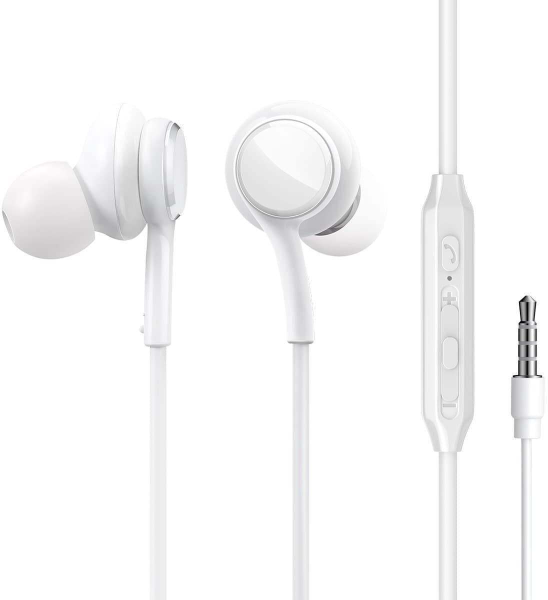 Bedrade in-ear oordopjes met microfoon – 3,5mm jack – HiFi audio & krachtige bas – 45° ergonomisch ontwerp – Joyroom – Wit — afbeelding 1