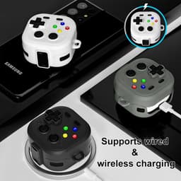XDcase - hoesje geschikt voor Samsung Galaxy Buds4 / 4 pro soft case cover - wit - TPU hoesje Beschermhoes - Samsung Galaxy Buds 4 / 4 Pro Cover - Buds4 hoesje - Retro Game Console Design — thumbnail 2