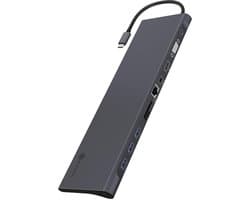USB-C Dockingstation 11-in-1 voor 2 Monitoren (HDMI, MiniDP, VGA) met 60W PD en Gigabit Ethernet