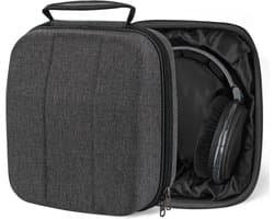 Koptelefoon Hoes - Beschermhoes Opbergtas - Veilig Transport - Harde Schelp Waterbestendig - 24 x 21.5 x 12.5 cm - Donkergrijs