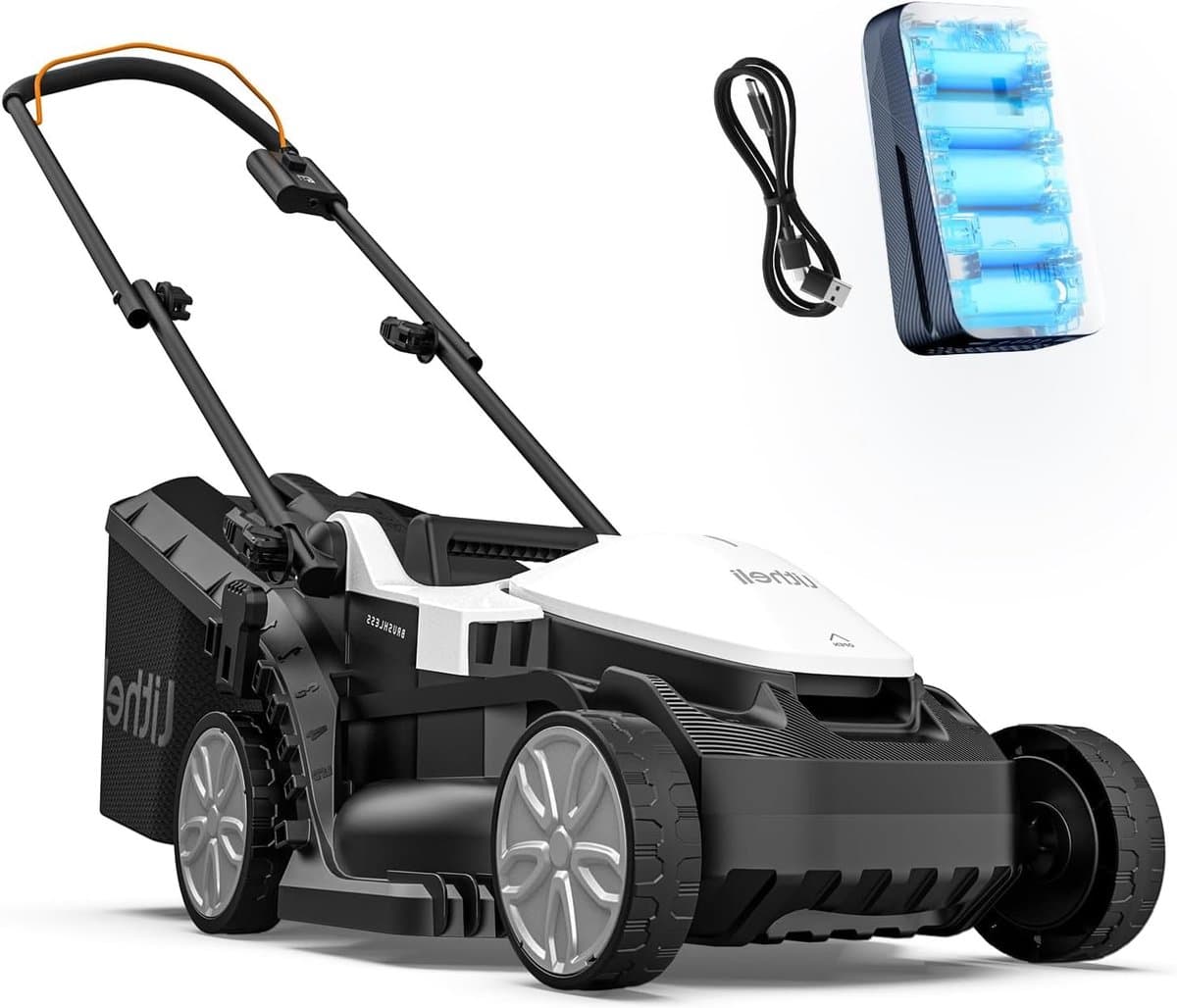 Accu Grasmaaier – Elektrische Grasmaaier – Draadloze Grasmaaier – Tuinmaaier – Gazonsnijder – Borstelloze Motor – 33 cm Maaibreedte, 4,0 Ah Accu, 30L Opvangbak, 25-65 mm Maaihoogte — afbeelding 1