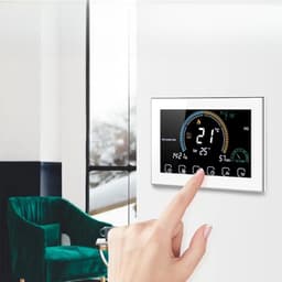 Wifi Inbouw Thermostaat | Inbouw | Wifi | Touchscreen | 4 draads aansluiting | Temperatuurbereik 0-40 | Tuya app | Google Home Alexa | Wit — thumbnail 4