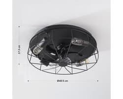 LumenXL - Industriële plafondventilator Fistik - Zwart - Zomer- en winterfunctie - E27 fitting — afbeelding 1