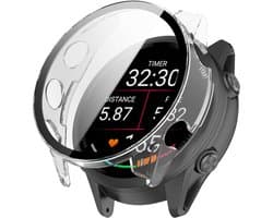 Stravo Hard case hoesje met screen protector glas - geschikt voor Garmin Forerunner 970 - Full Cover Hard Case / Beschermend Hoesje - Transparent