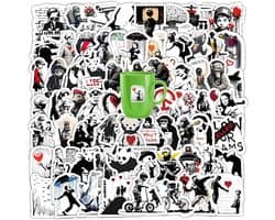 67 Stuk Graffiti Sticker Set - Zwart Wit Graffiti Stickers - Anime Stickers - Vochtbestendig voor Laptop - Bagage - Auto - Telefoon - Scrapbook - Motorfiets - Fiets - Koffer - Waterdicht Aesthetic