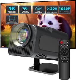 Mini Beamer - Mini Projector - 1920x1080P Full HD - 4K Ondersteuning - 160 Ansi - 12000 Lumen - Streamen Vanaf Je Telefoon / Tablet / PC / Laptop met WiFi & Bluetooth - Zwart - 1 Stuk — thumbnail 4