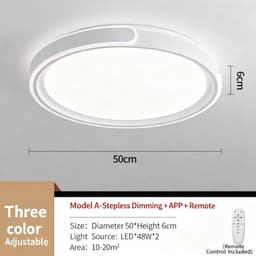 Dimbare LED Plafondlamp Rond Ø50cm met Afstandsbediening - Warmwit tot Koelwit Licht (3000K-6500K) — thumbnail 3