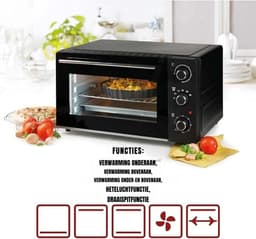 SCH® Heteluchtoven - Oven - Airfryer Oven - Zwart - 43cm x 53cm x 30cm — thumbnail 5